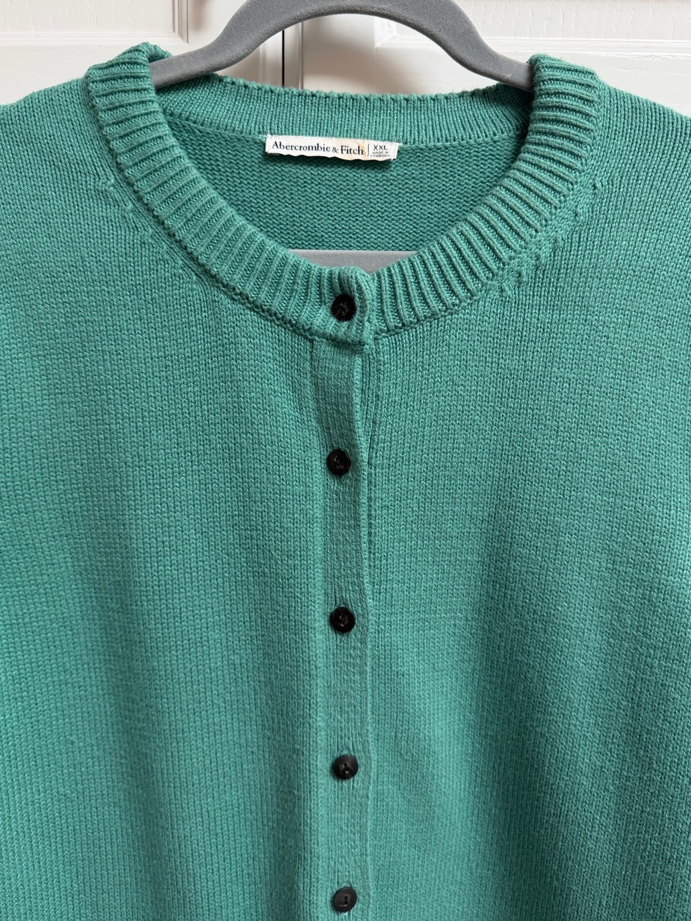 Abercrombie & Fitch Short Sleeve Button Front Cardigan Green Size XXL - Picture 5 of 10